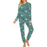 Elephants jungle pattern Women's All Over Print Pajama Set
