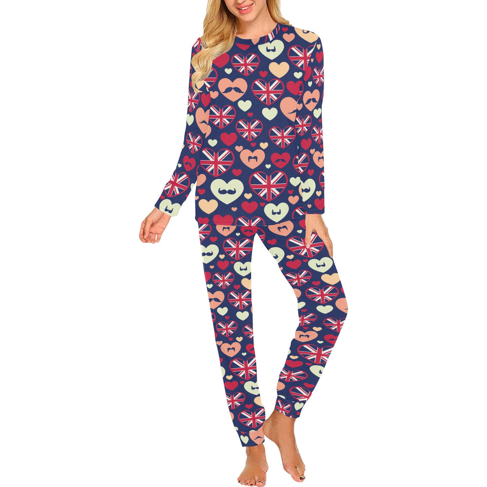 British Pattern Print Design 02 Women's All Over Print Pajama Set