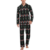 Deer Christmas new year pattern argyle Men's Long Pajama Set