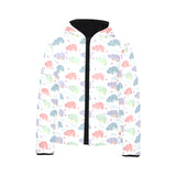 Hippopotamus Pattern Print Design 03 Kids' Boys' Girls' Padded Hooded Jacket