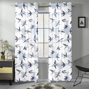 Swallow Pattern Print Design 05 Gauze Curtain