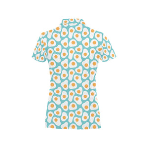 Fried Eggs Pattern Print Design 04 Women's All Over Print Polo Shirt