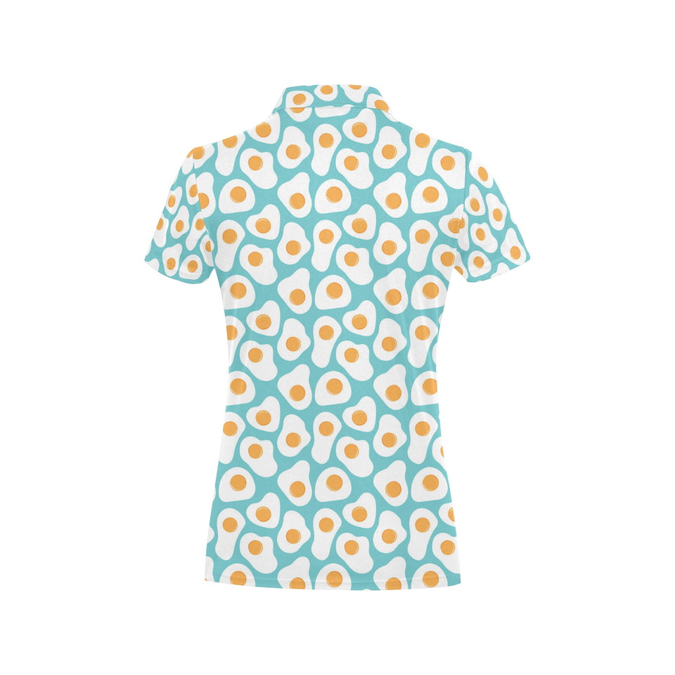 Fried Eggs Pattern Print Design 04 Women's All Over Print Polo Shirt
