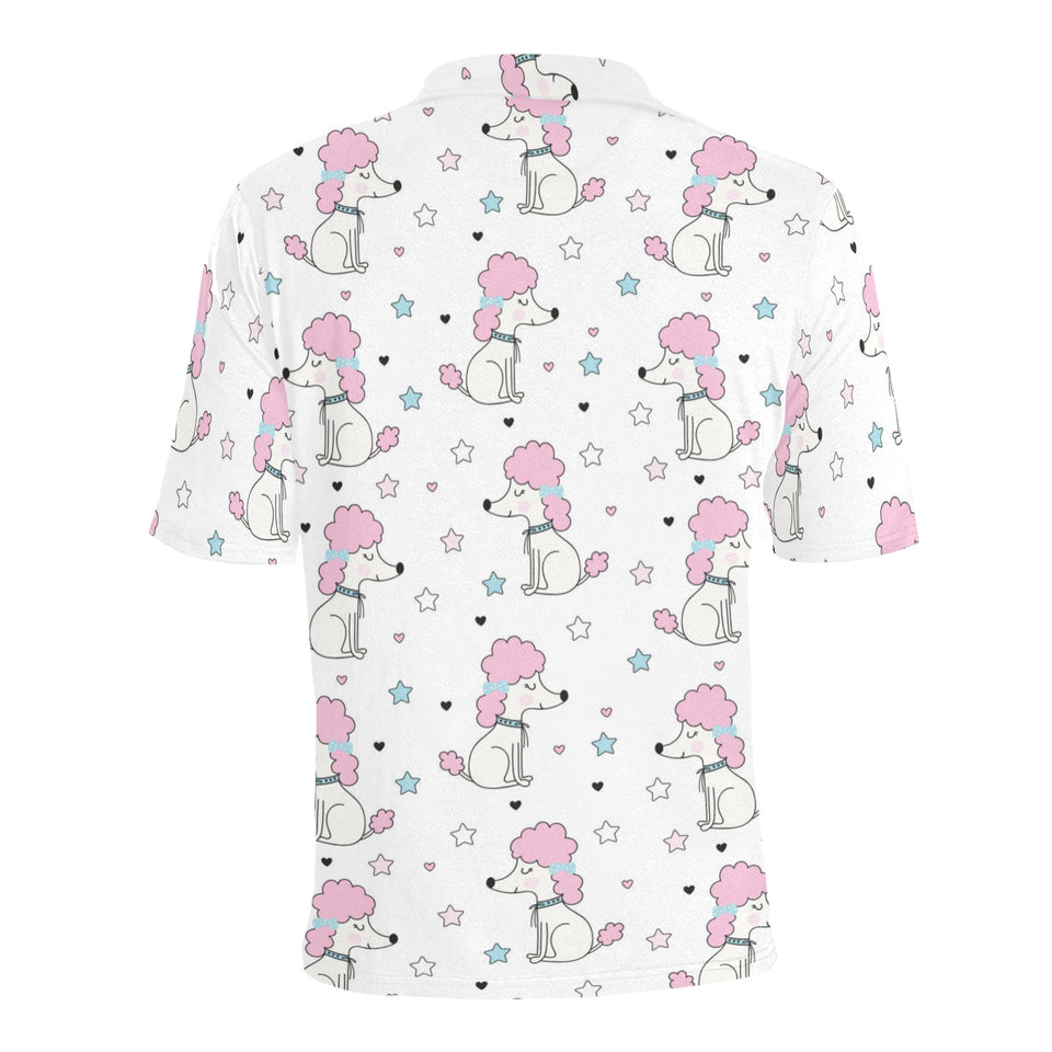 Cute poodle dog star pattern Men's All Over Print Polo Shirt
