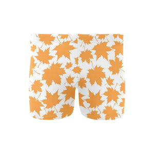 Orange Maple Leaf pattern Men's Swimming Trunks