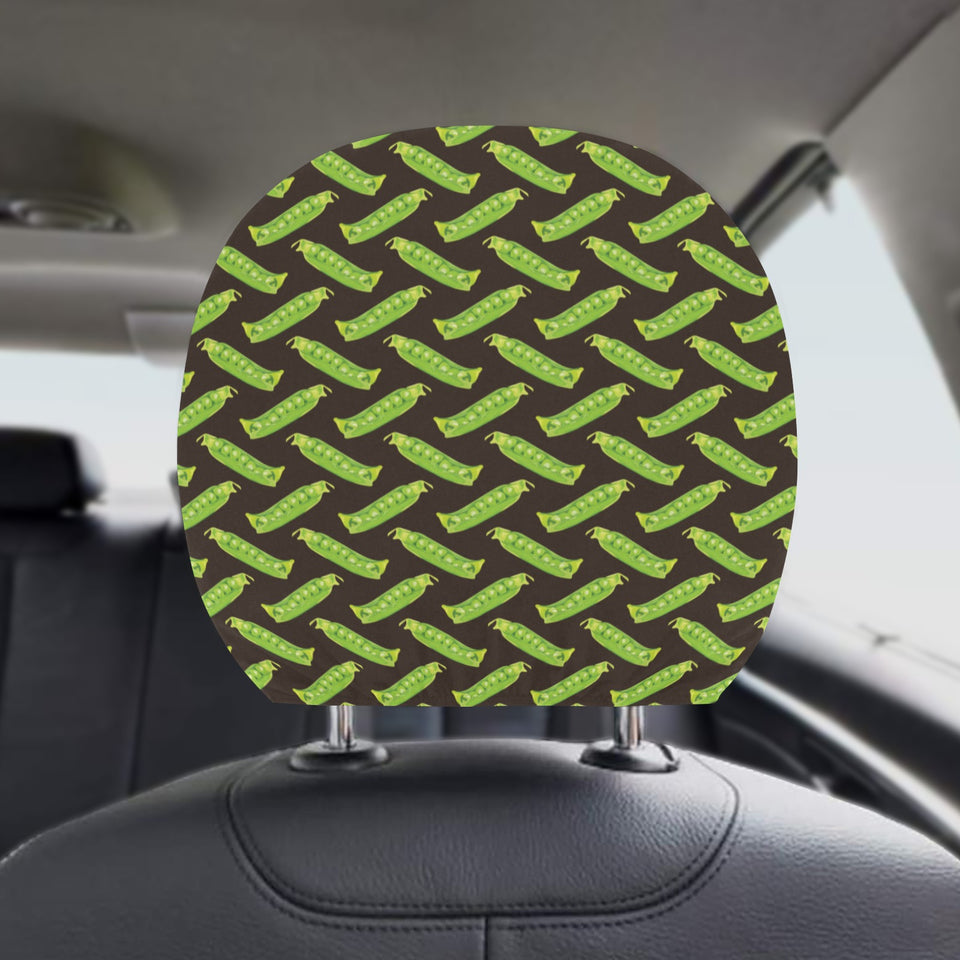 Green Peas Pattern Print Design 05 Car Headrest Cover