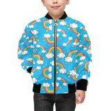 Rainbows Sky Clouds Pattern Kids' Boys' Girls' Bomber Jacket
