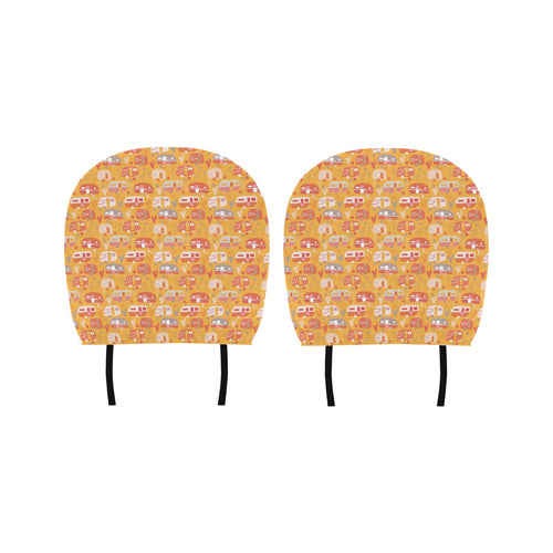 Camper Van Pattern Print Design 04 Car Headrest Cover