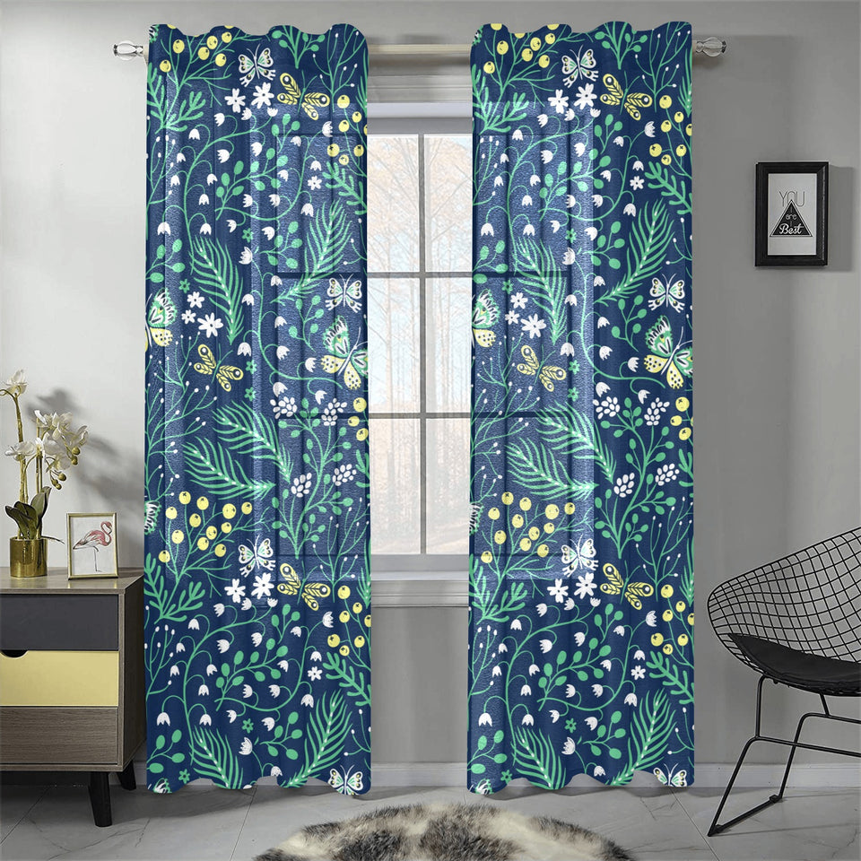 butterfly leaves pattern Gauze Curtain