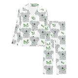 Hand drawn Koala leaves pattern Women's Long Pajama Set