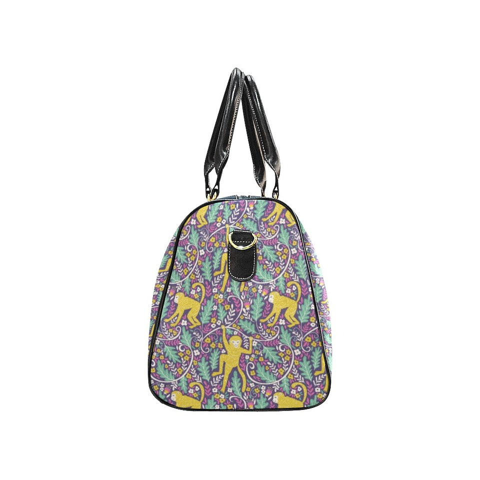 Cute yellow monkey leaves pattern Travel Bag