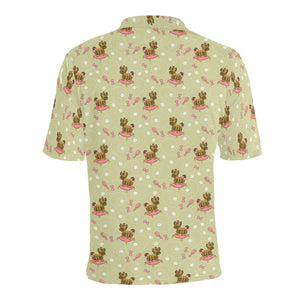 Yorkshire Terrier Pattern Print Design 01 Men's All Over Print Polo Shirt