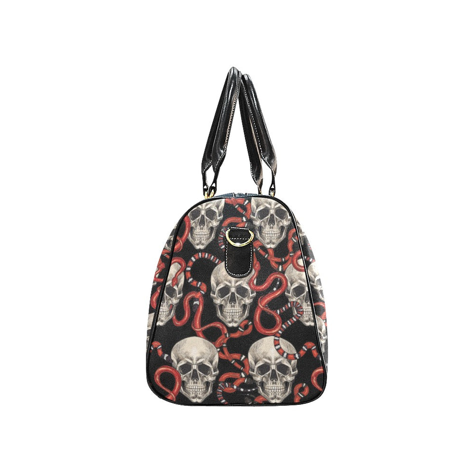 Red snake skull pattern Travel Bag