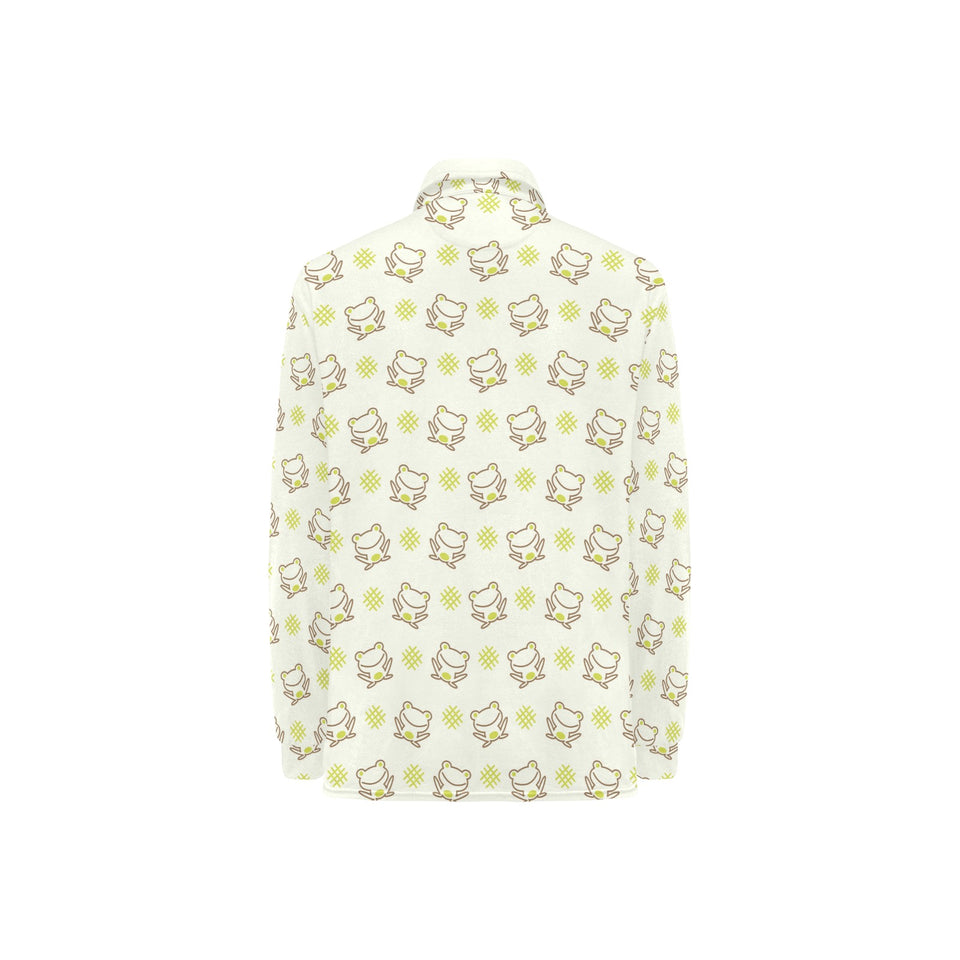 Cute cartoon frog baby pattern Women's Long Sleeve Polo Shirt