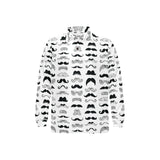 Mustache Beard Pattern Print Design 04 Men's Long Sleeve Polo Shirt