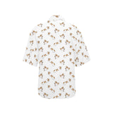 Jack Russel Pattern Print Design 04 Women's All Over Print Hawaiian Shirt