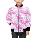 Pink flamingo flower pattern Kids' Boys' Girls' Bomber Jacket