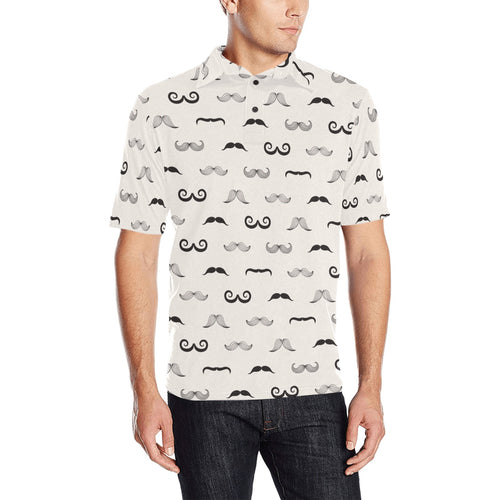 Mustache Beard Pattern Print Design 05 Men's All Over Print Polo Shirt