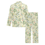 Hand drawn sea turtle fish pattern Men's Long Pajama Set