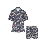Deers Winter Christmas pattern Women's V-Neck Short Pajama Set