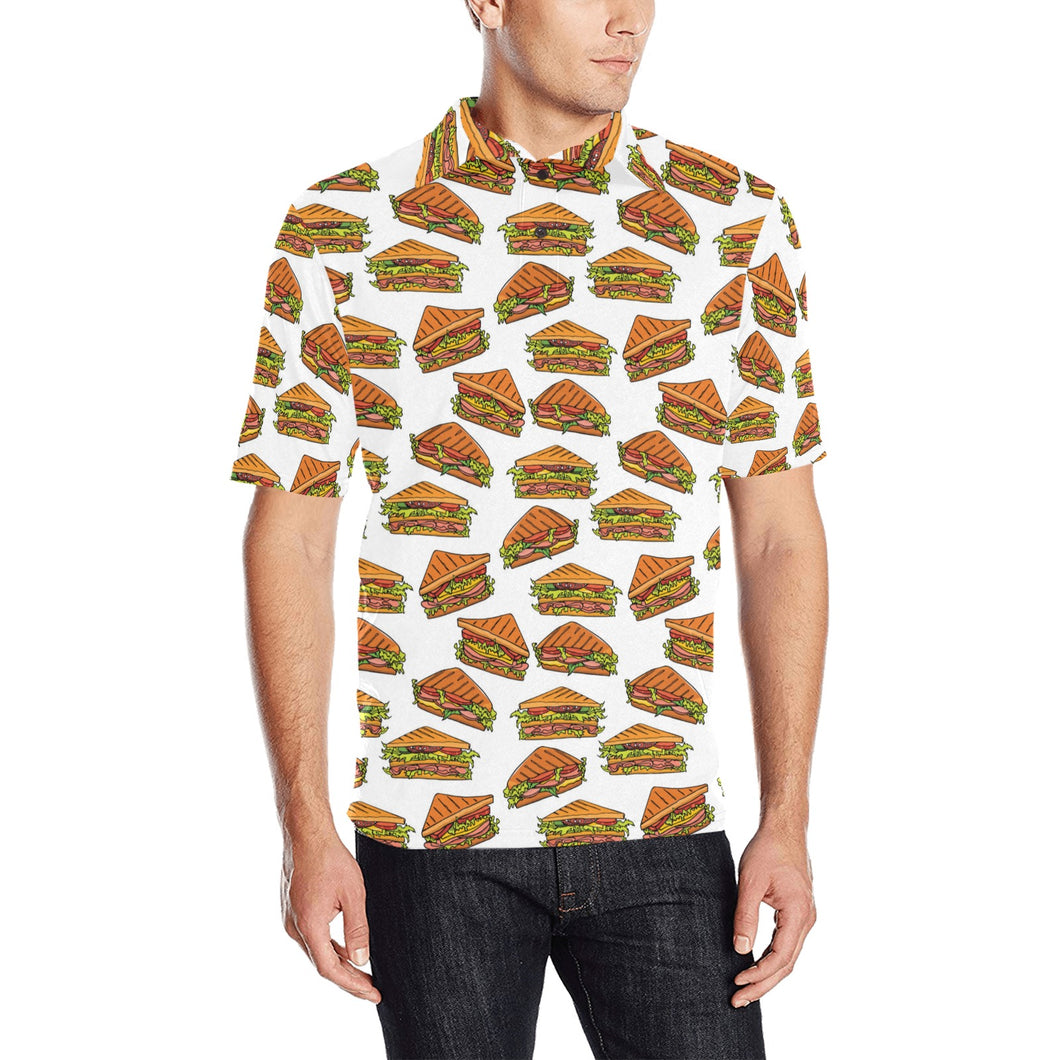 Sandwich Pattern Print Design 02 Men's All Over Print Polo Shirt