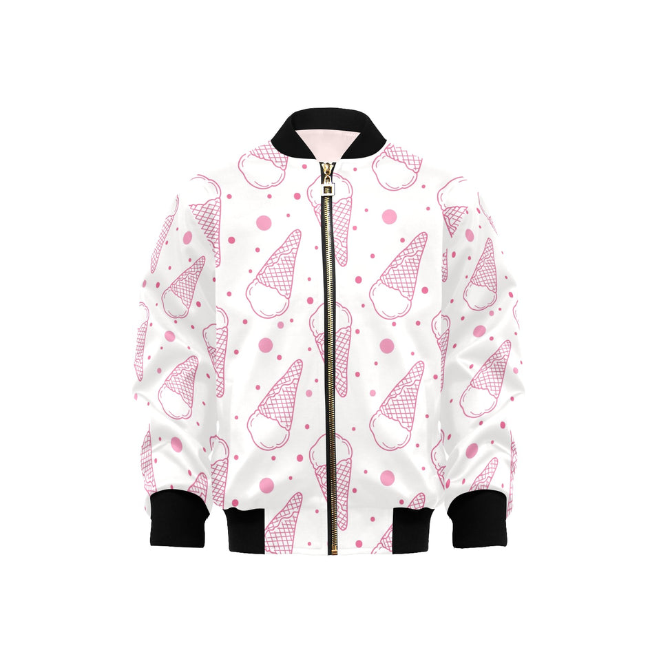 Hand drawn ice cream pattern Kids' Boys' Girls' Bomber Jacket