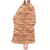 Brick Printed Pattern Print Design 04 Blanket Robe with Sleeves