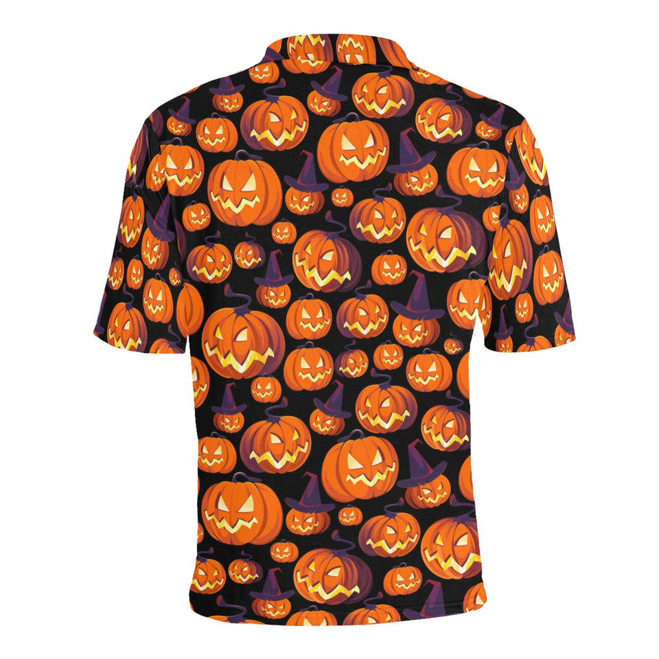 Halloween Pumpkin pattern Men's All Over Print Polo Shirt