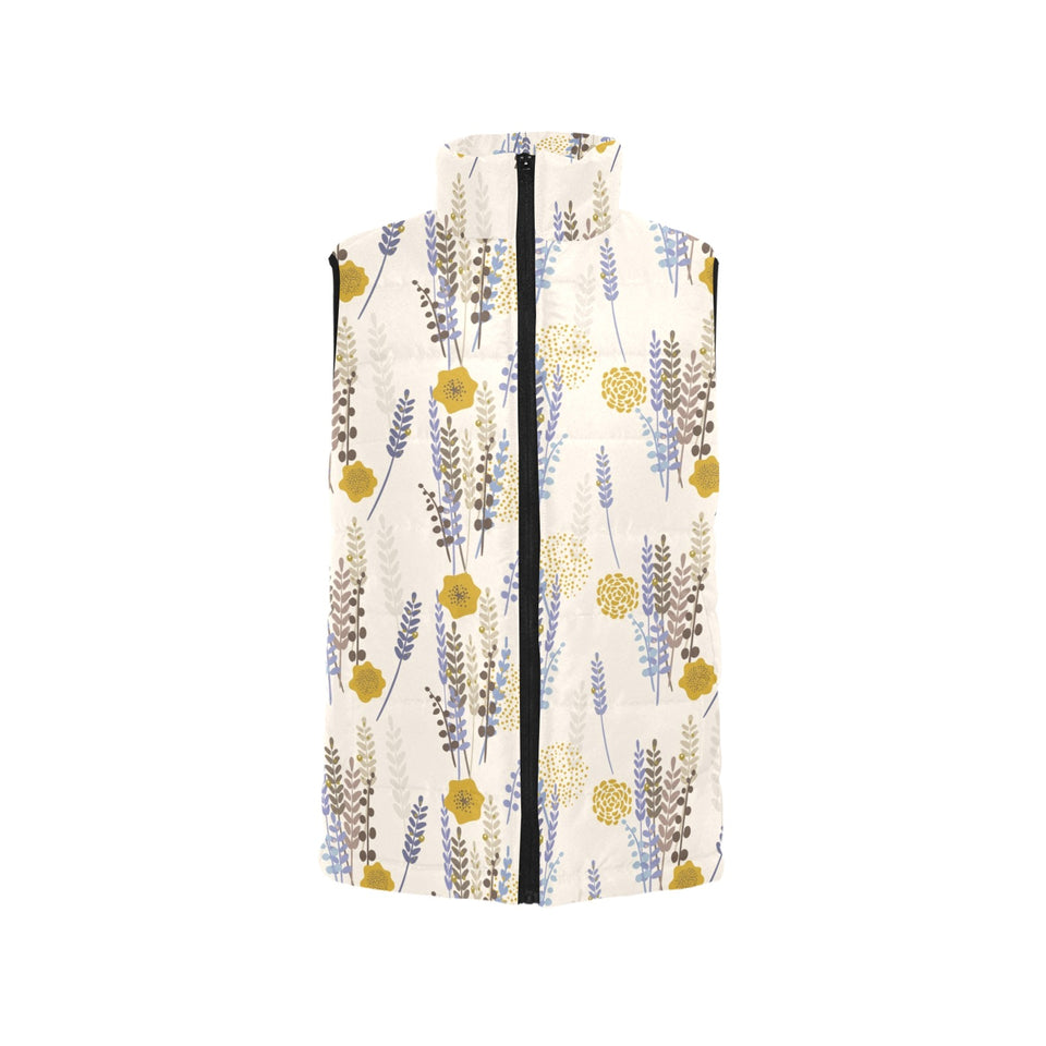 Lavender modern pattern blackground Women's Padded Vest