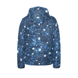 Night sky star pattern Kids' Boys' Girls' Padded Hooded Jacket