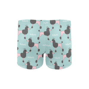 poodle dog green background Men's Swimming Trunks