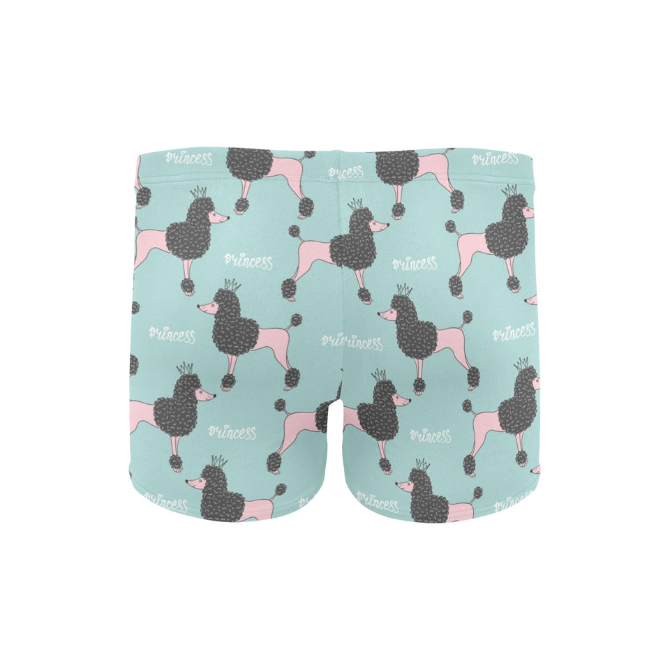 poodle dog green background Men's Swimming Trunks