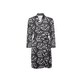 Dice Pattern Print Design 01 Men's Long Sleeve Belted Night Robe