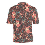 fox leaves mushroom pattern Men's All Over Print Polo Shirt