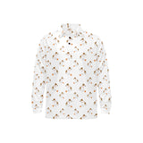 Jack Russel Pattern Print Design 05 Men's Long Sleeve Polo Shirt