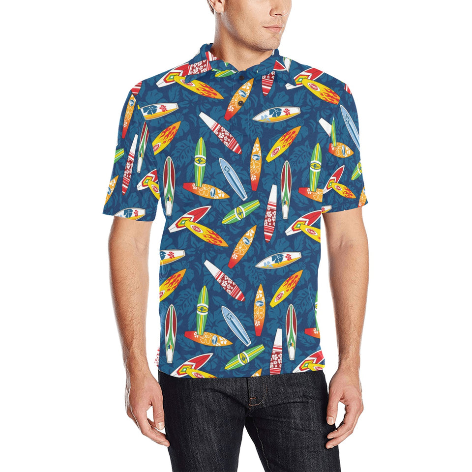 Surfboard Pattern Print Design 01 Men's All Over Print Polo Shirt