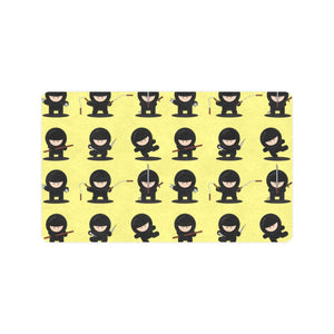Cute ninja yellow background Doormat