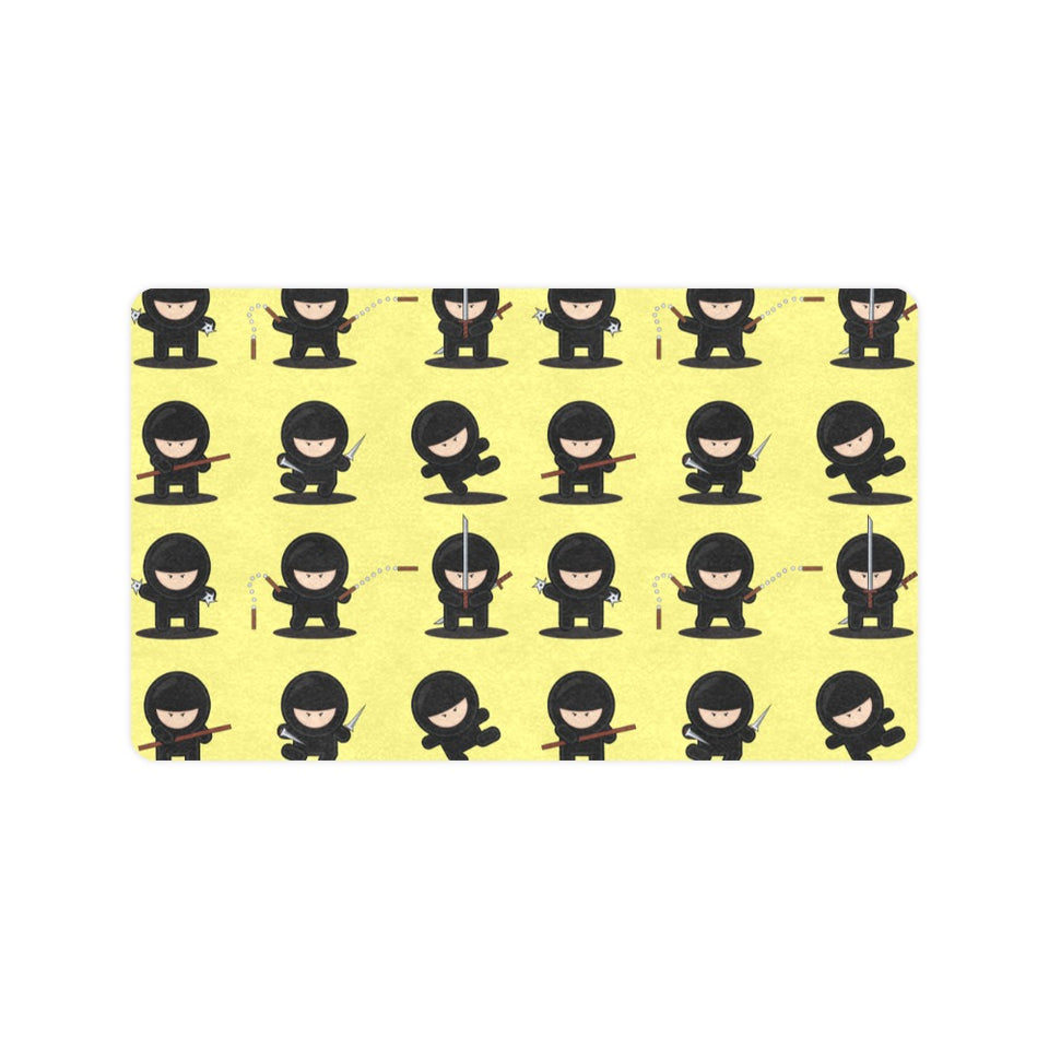 Cute ninja yellow background Doormat