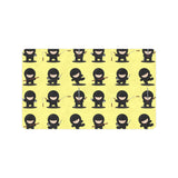 Cute ninja yellow background Doormat