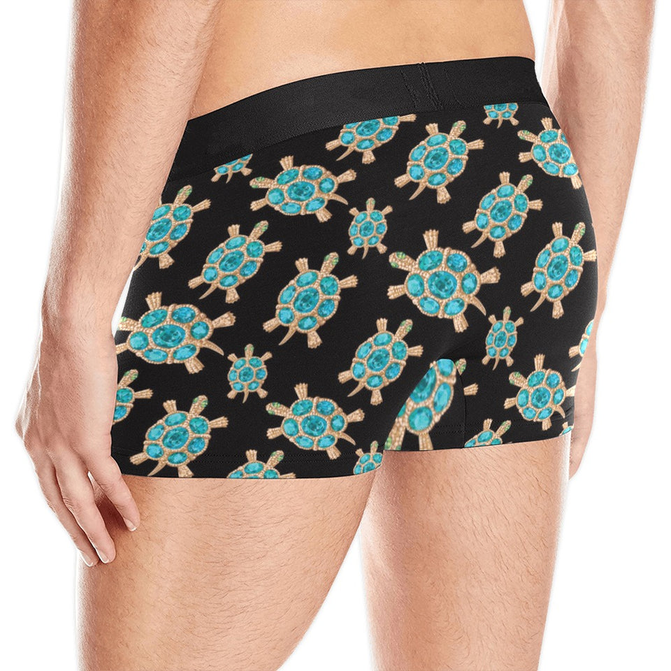 Sea turtle blue stone pattern Men's All Over Print Boxer Briefs Men's Underwear