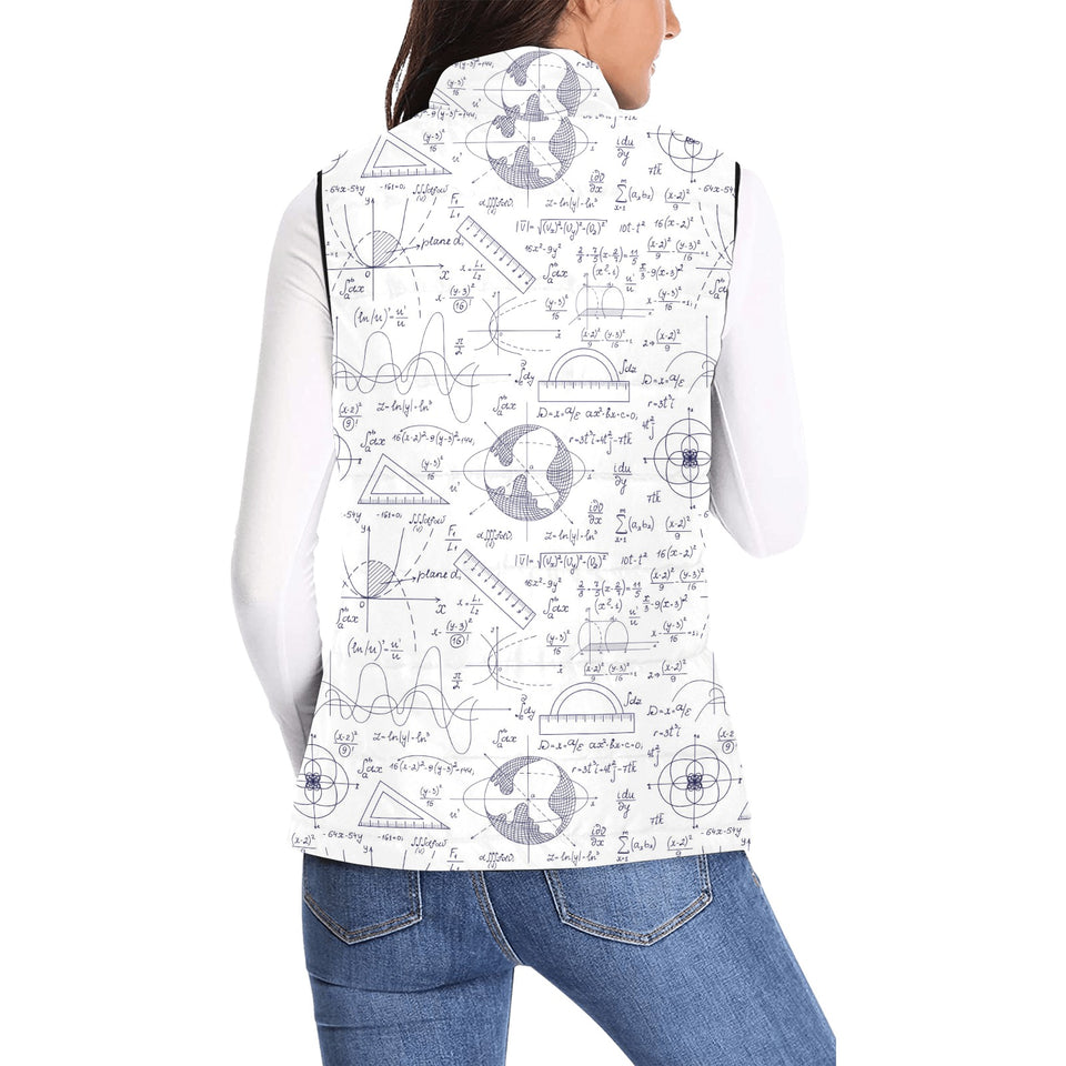 Math Pattern Print Design 03 Women's Padded Vest