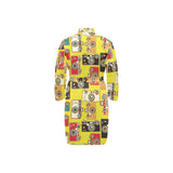 Camera Pattern Print Design 02 Men's Long Sleeve Belted Night Robe