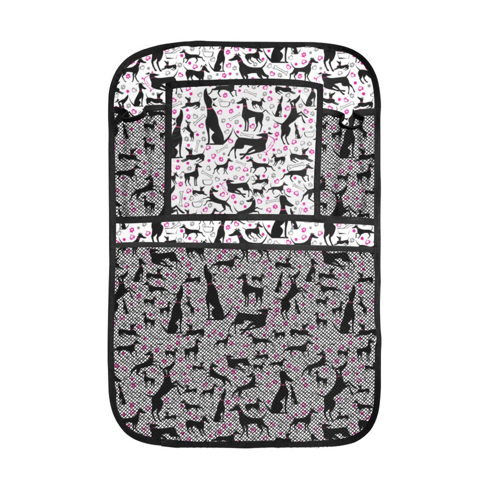 Greyhound Pattern Print Design 02 Car Seat Back Organizer