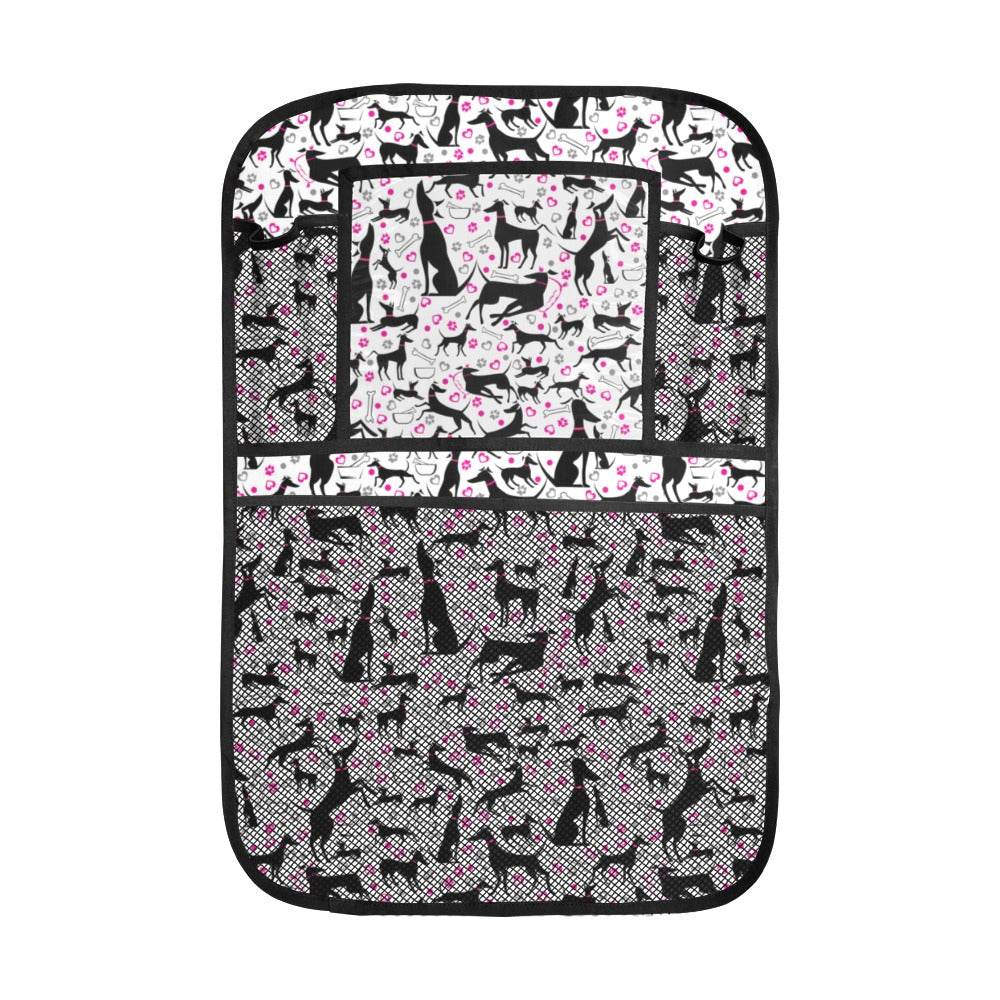 Greyhound Pattern Print Design 02 Car Seat Back Organizer