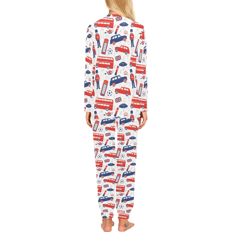 Bull Terrier Pattern Print Design 01 Women's All Over Print Pajama Set