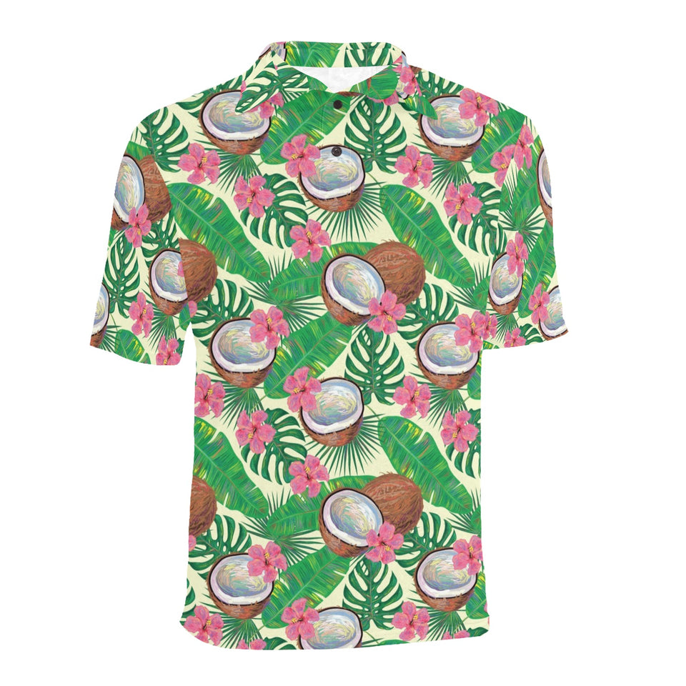 Coconut Pattern Print Design 01 Men's All Over Print Polo Shirt