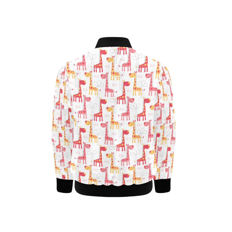 Giraffe Pattern Print Design 03 Kids' Boys' Girls' Bomber Jacket