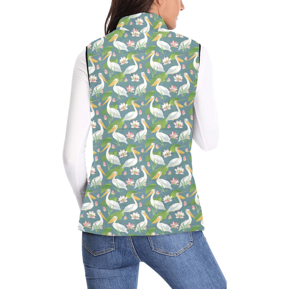 Pelican Pattern Print Design 04 Women's Padded Vest