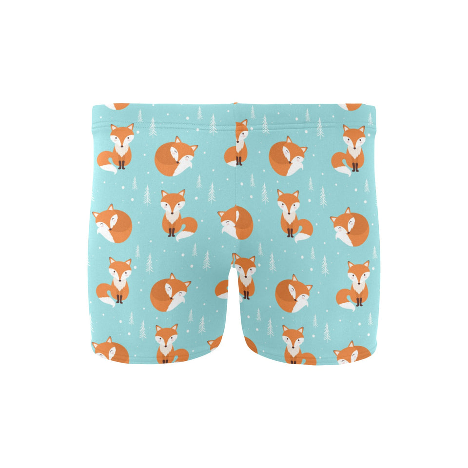 Fox pattern blue b ackground Men's Swimming Trunks