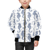 Seahorse pattern background Kids' Boys' Girls' Bomber Jacket
